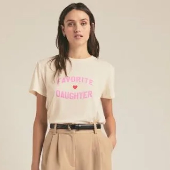 Favorite Daughter Graphic Tee Favorite Daughter Heart Cream T-Shirt Size L